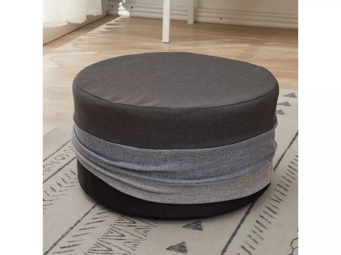 Pouf Repose-pieds Plat Tissu Mobilier Vintage 25x45x45