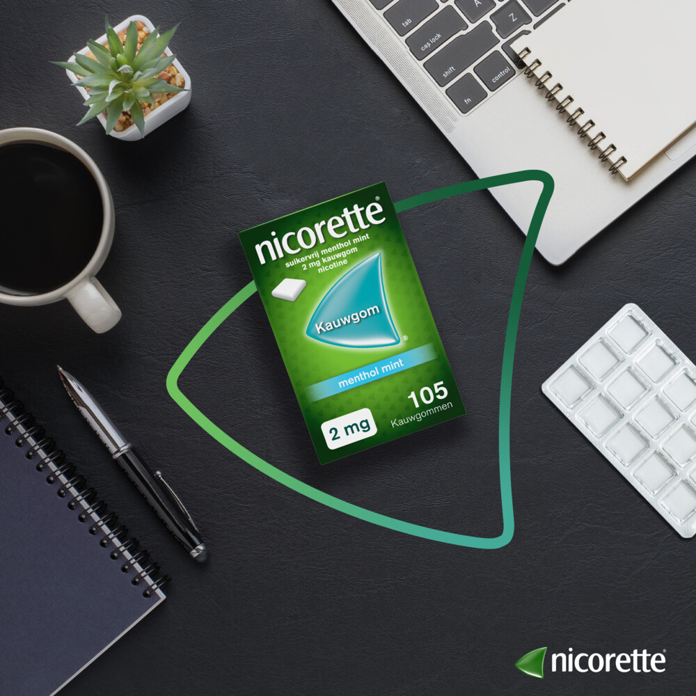 Nicorette Suikervrij Kauwgom Menthol Mint 4mg30 stuks