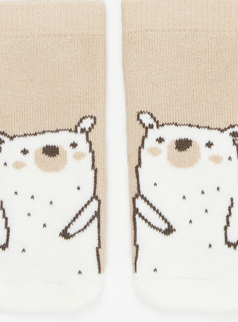 Chaussettes unies sable pour garçon