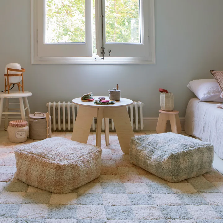 Lorena Canals - Vichy Pouf, 40 x 40 cm, honey