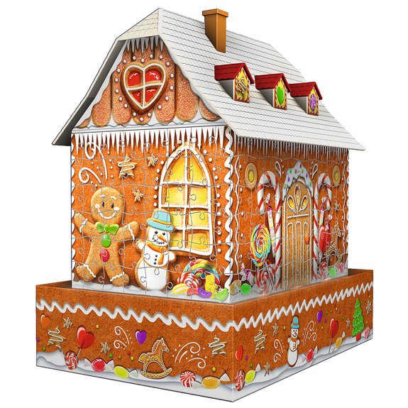 Puzzle 3D Maison de Noël en pain d'épices 216 pièces