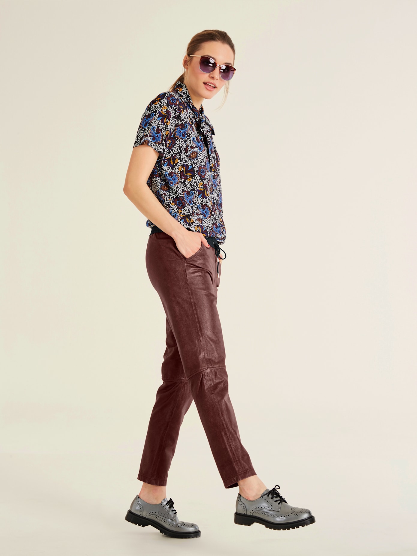 Pantalon de jogging en cuir forme jogging tendance
