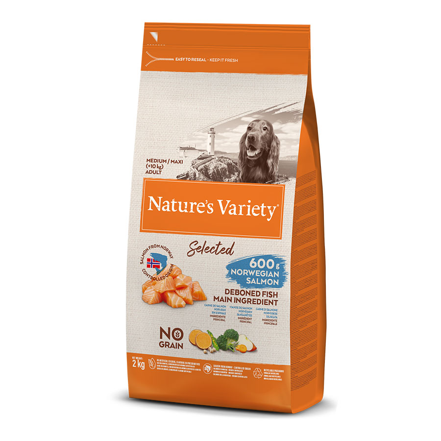 Ração Nature's Variety Selected para Cães Adultos de Porte Médio com Salmão