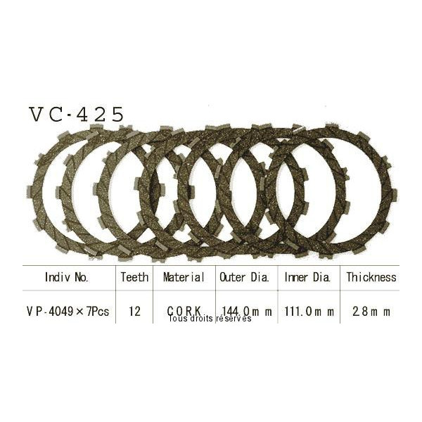 Kyoto - Disques garnis d'embrayage VC425