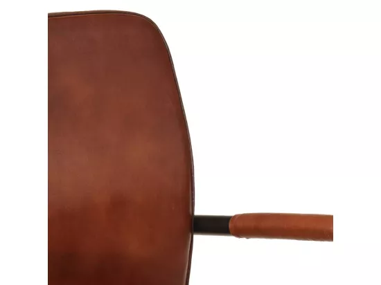 Fauteuil marron cuir véritable