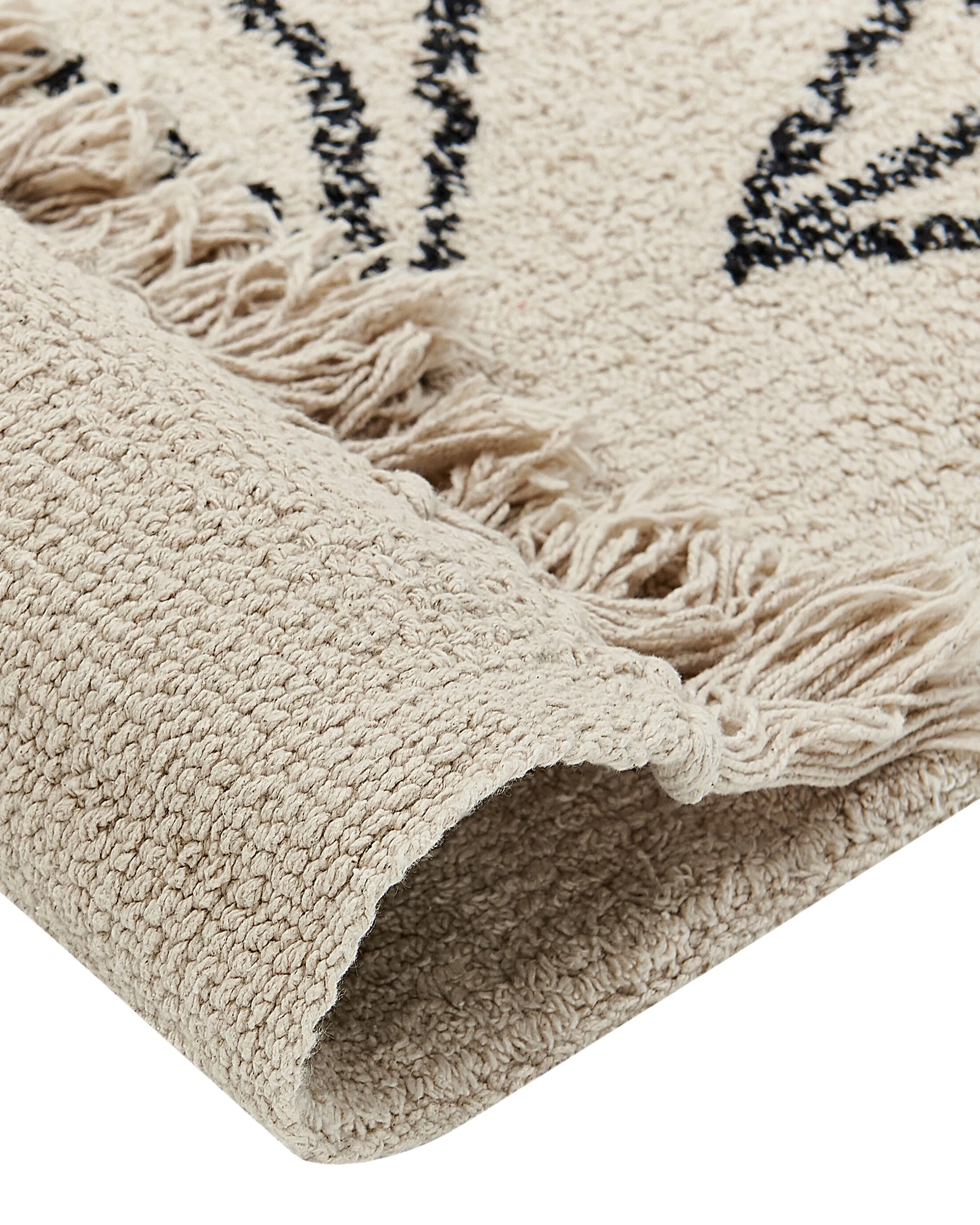 Vloerkleed SAZLI Beige 160 x 230 cm Katoen