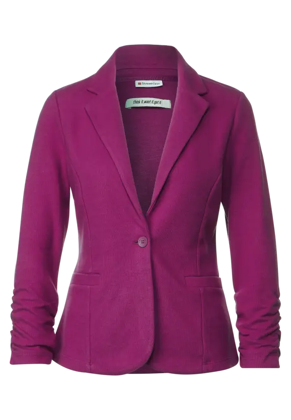 Basic Blazer mit Raffungen - magenta pink