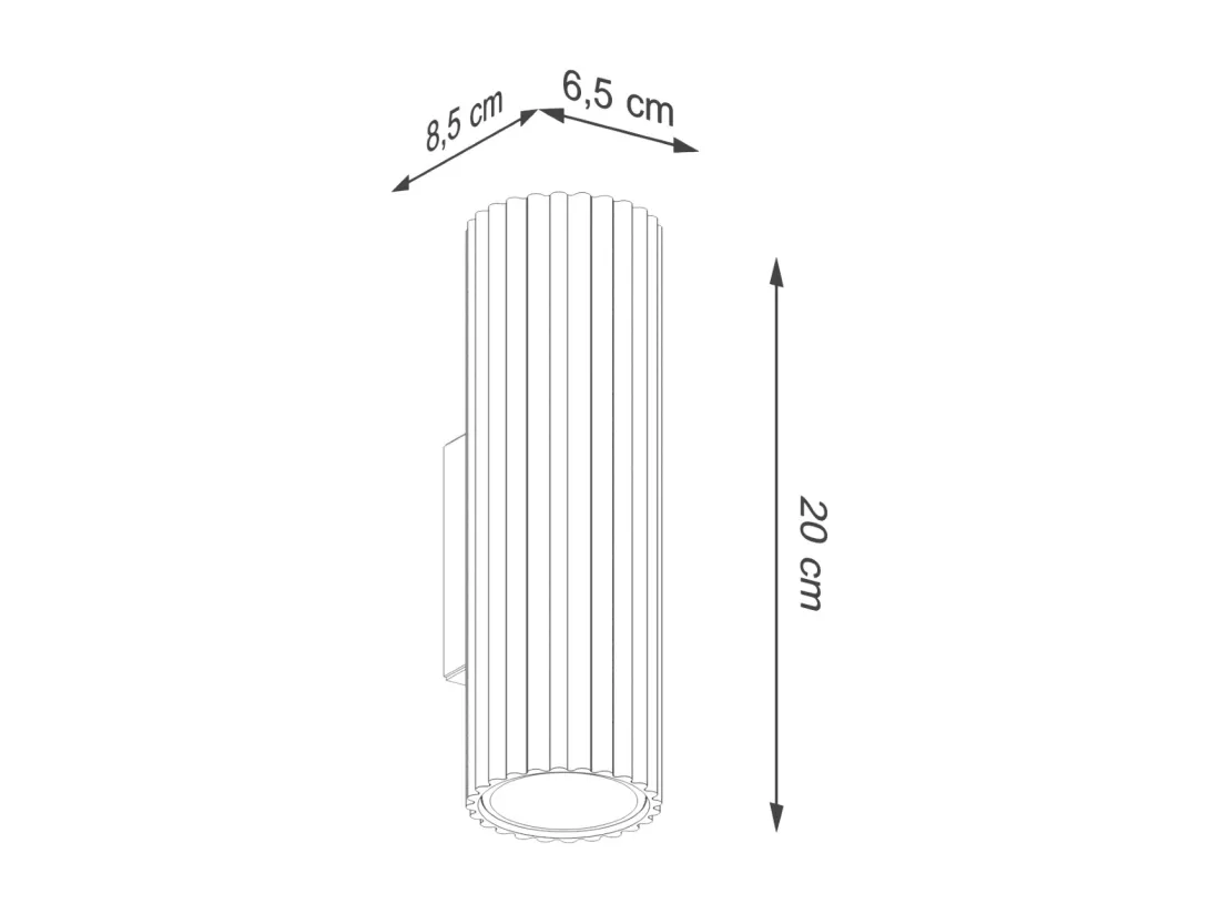 Applique Karbon minimaliste en aluminium - 2 sources lumineuses - L.6,5 x H.20 cm - beige