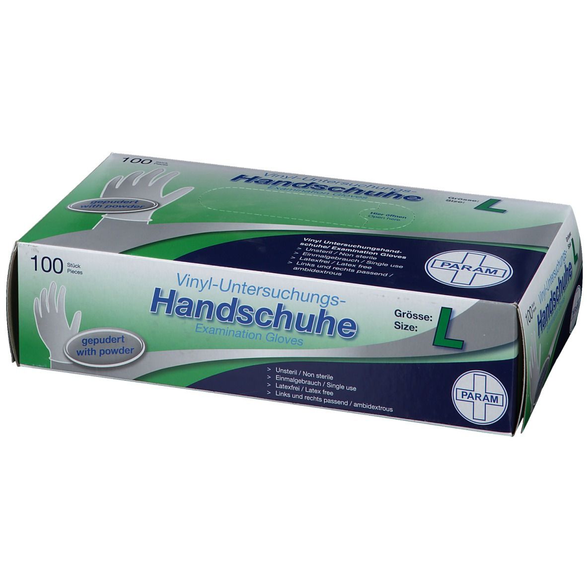 PARAM Einmalhandschuhe Vinyl Größe L gepudert