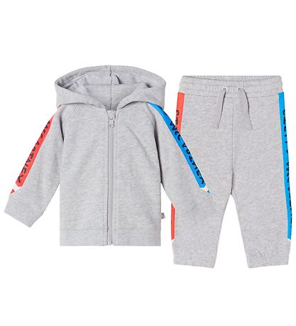 Stella McCartney Kids Sweats?t - Gråmeleret m. R?d/Blå Blyant