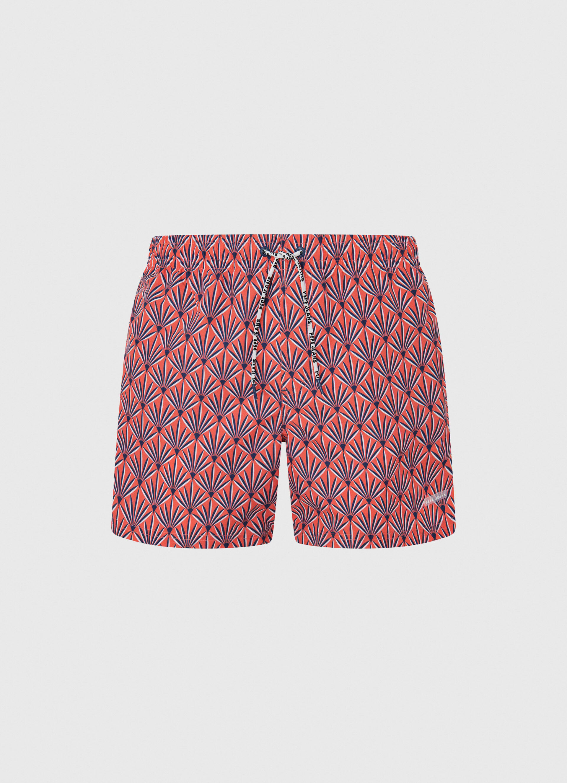 Maiô Bermuda com estampa floral folclórica - rosa coral