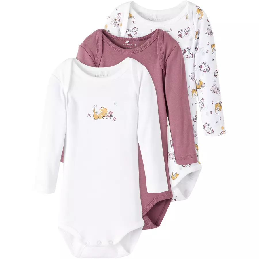 name it Langarmbody 3er Pack Valerian Cat