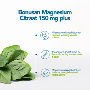 Bonusan Magnesiumcitraat 150mg Plus Tabletten 120TB
