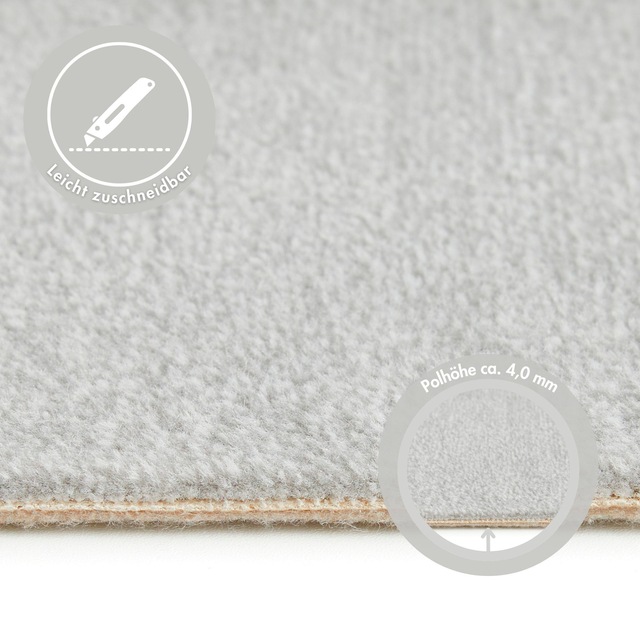 Andiamo Teppichboden »Catania, Velours, Made in Belgium« rechteckig 7,5 mm Höhe meliert, Breite 400 cm oder 500 cm, strapazierfähig & pflegeleicht