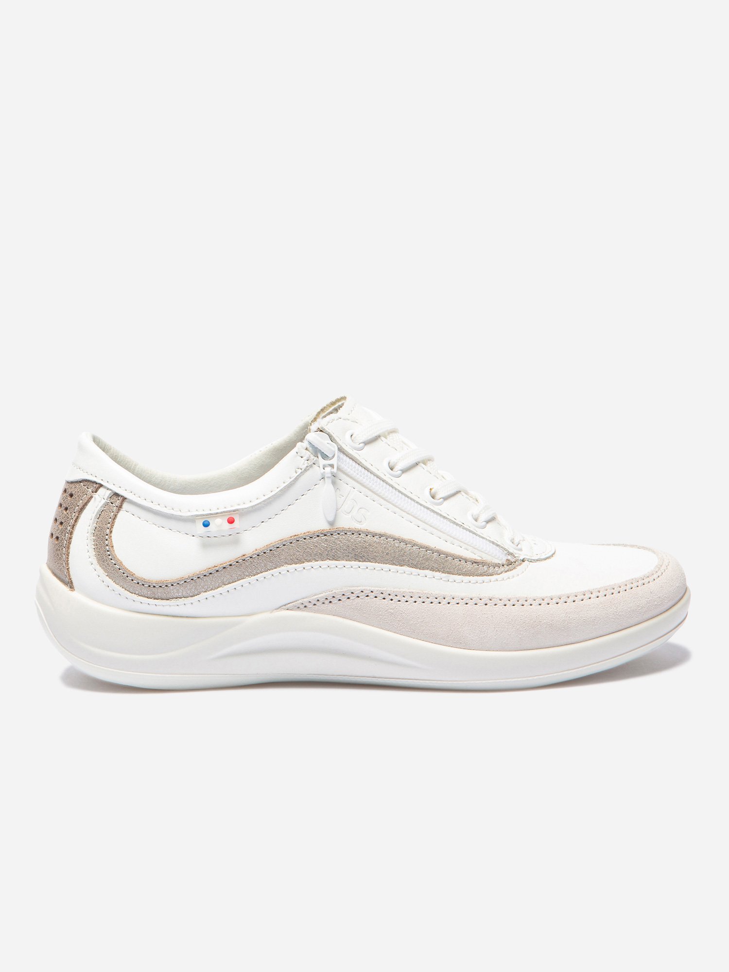 Baskets Femme Fabriquées en France Dessus Cuir Blanc