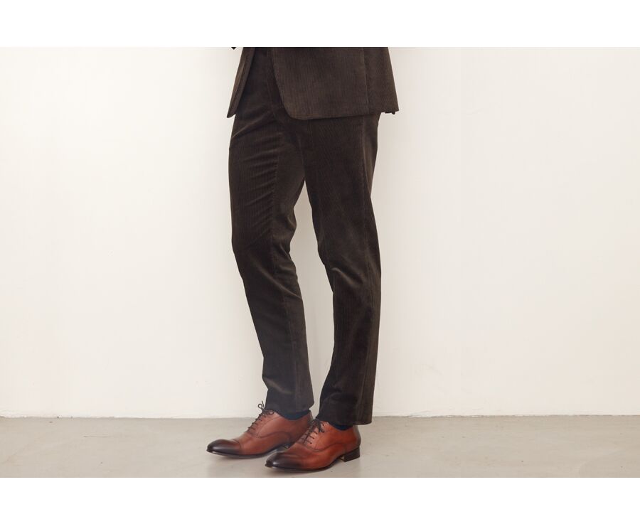 Pantalon de costume velours homme Brun - LÉONTILDE
