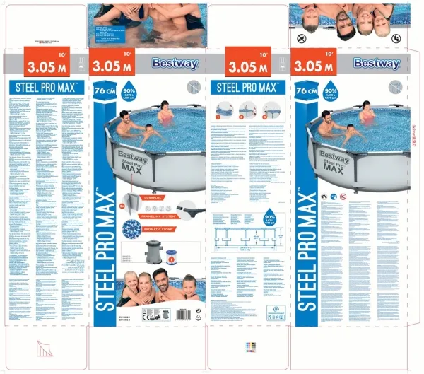 Bestway Steel Pro MAX Frame Pool 305 x 76 cm m/pumpe m.v.