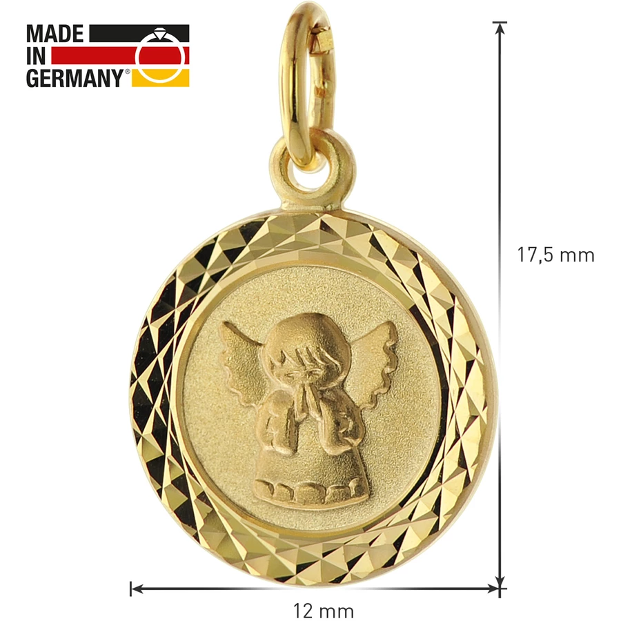 trendor Halskette für Kinder Engel Gold 585 (14 Karat) Vergoldete Kette gold