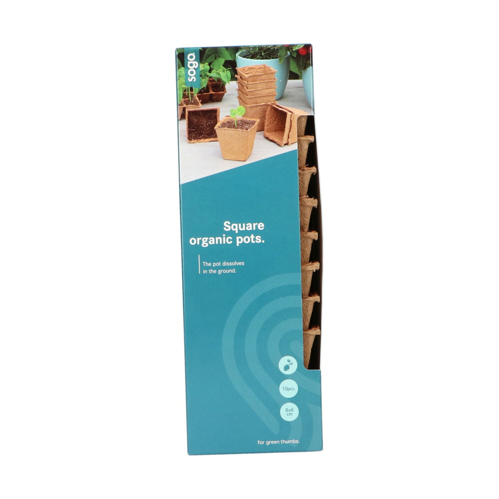 SOGO Biologische Kweekpotjes Vierkant 8 cm10 stuks