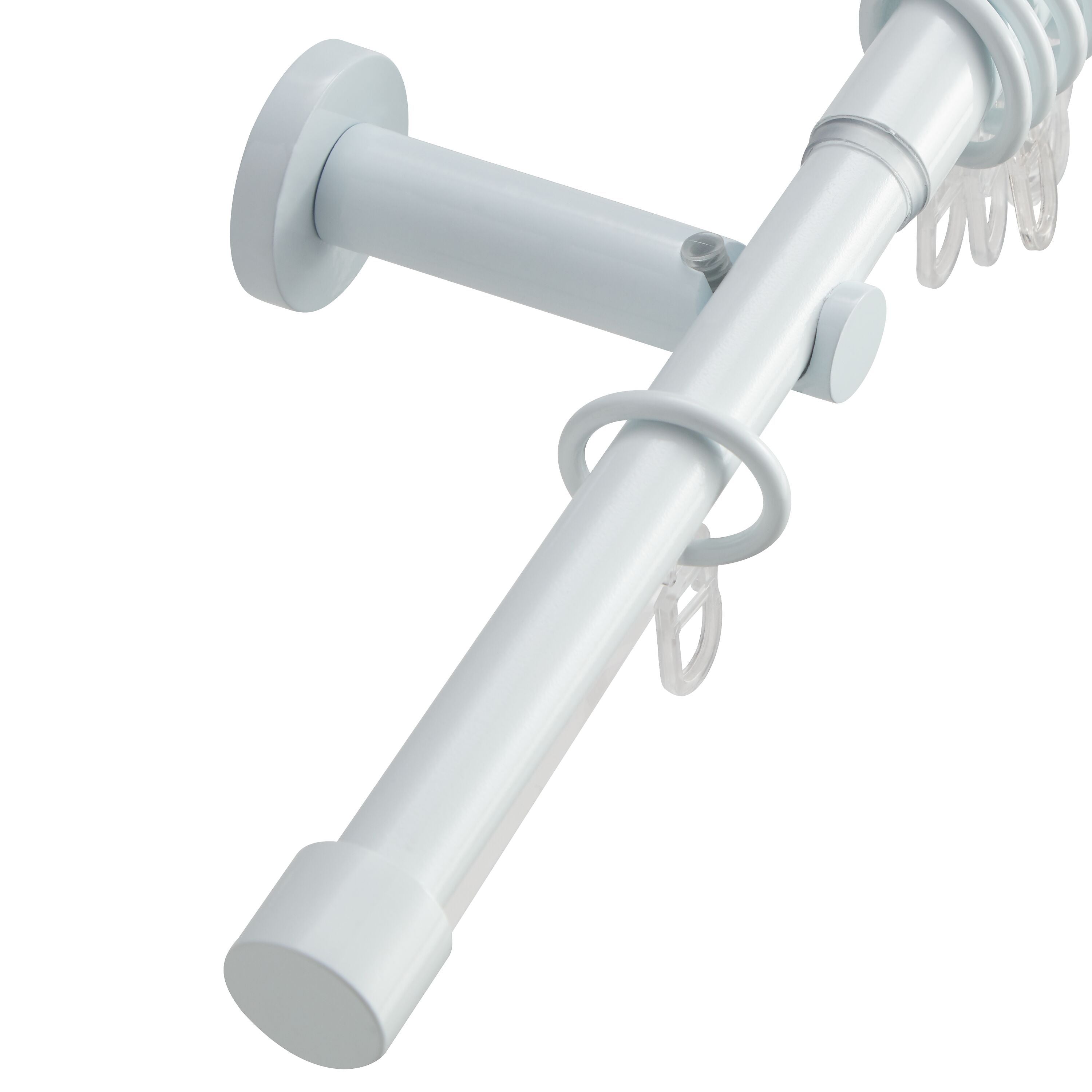 YOUNG COLOR Vorhangstangen Set - Weiss / B: 240.0 cm