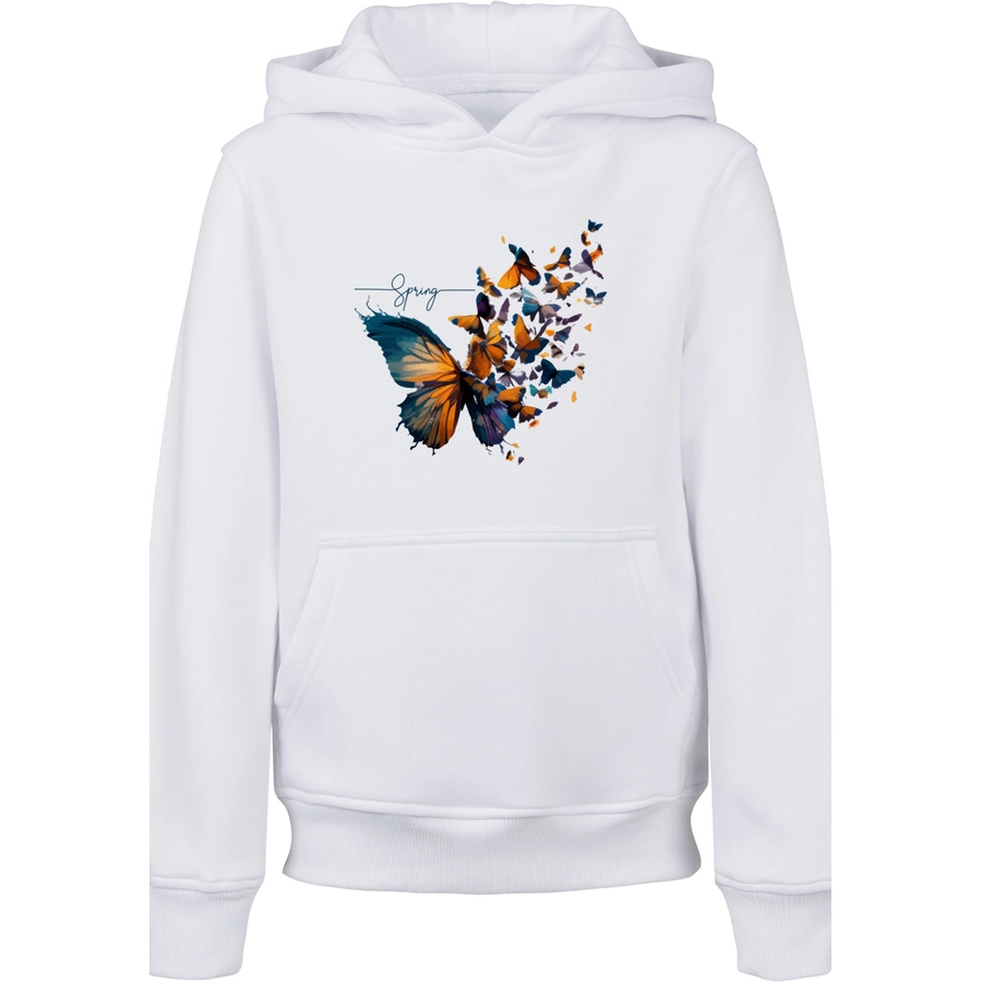 F4NT4STIC Hoodie Schmetterling Frühling weiß
