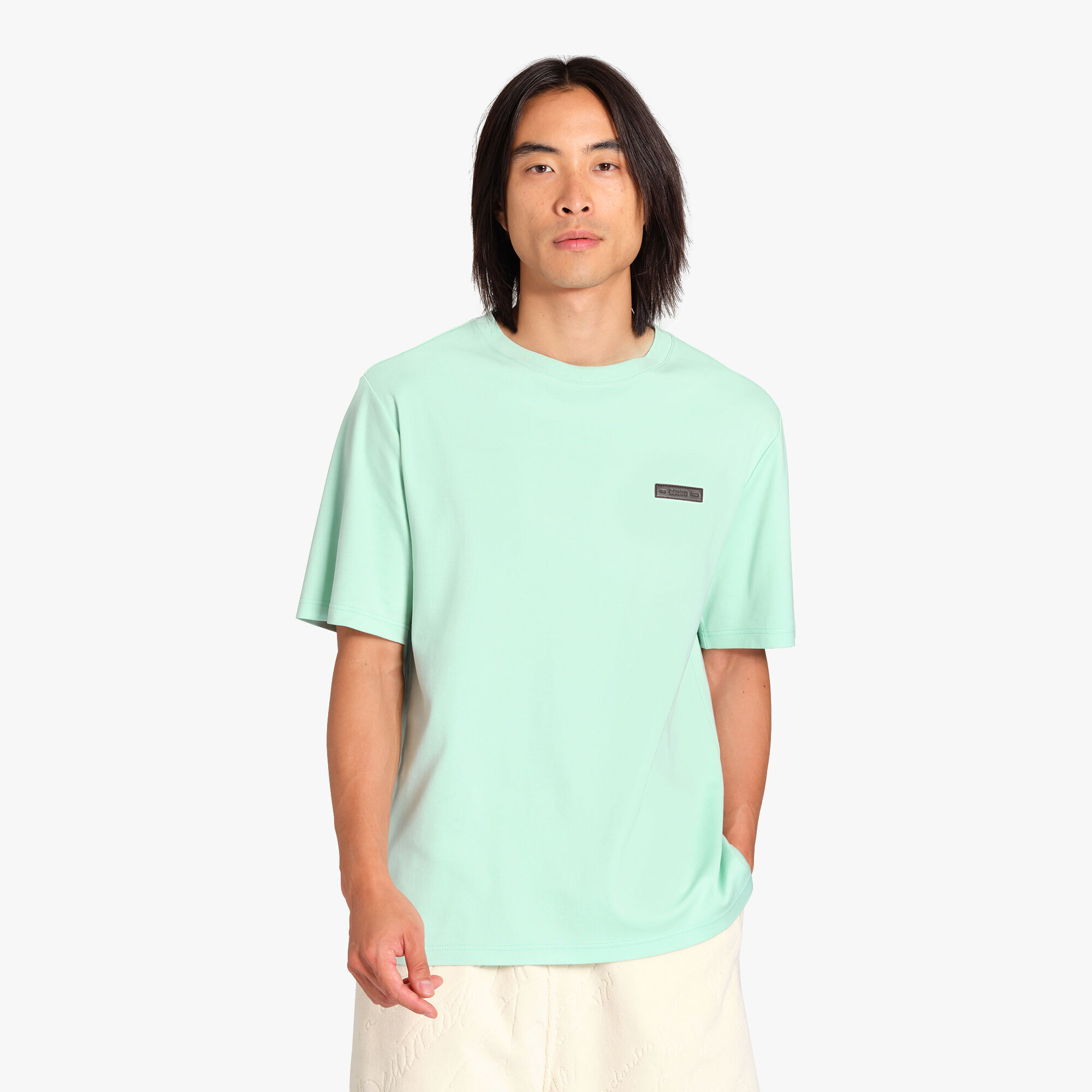 T-Shirt Avec Detail En Cuir