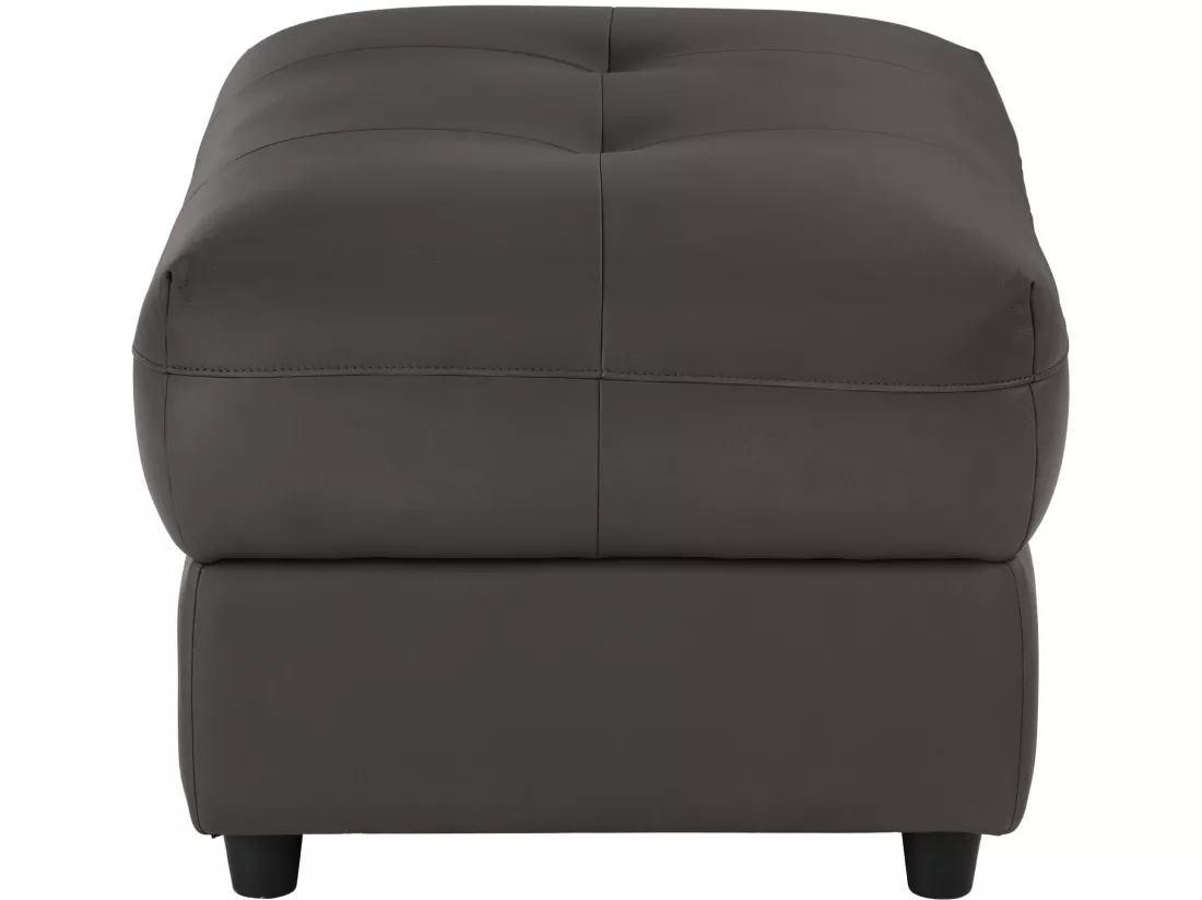 Tanaro | Pouf rembourré en cuir et PU marron