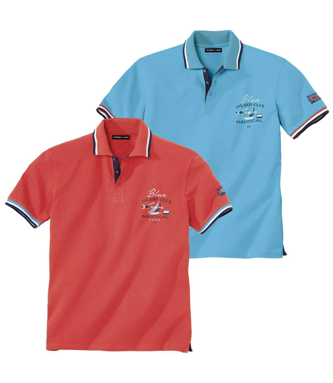 Lot de 2 Polos Piqué Nautical