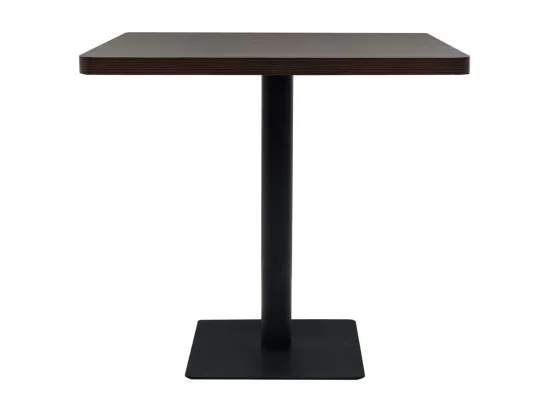 Table de bistro MDF et acier Carré 80 x 80 x 75 cm Frêne foncé