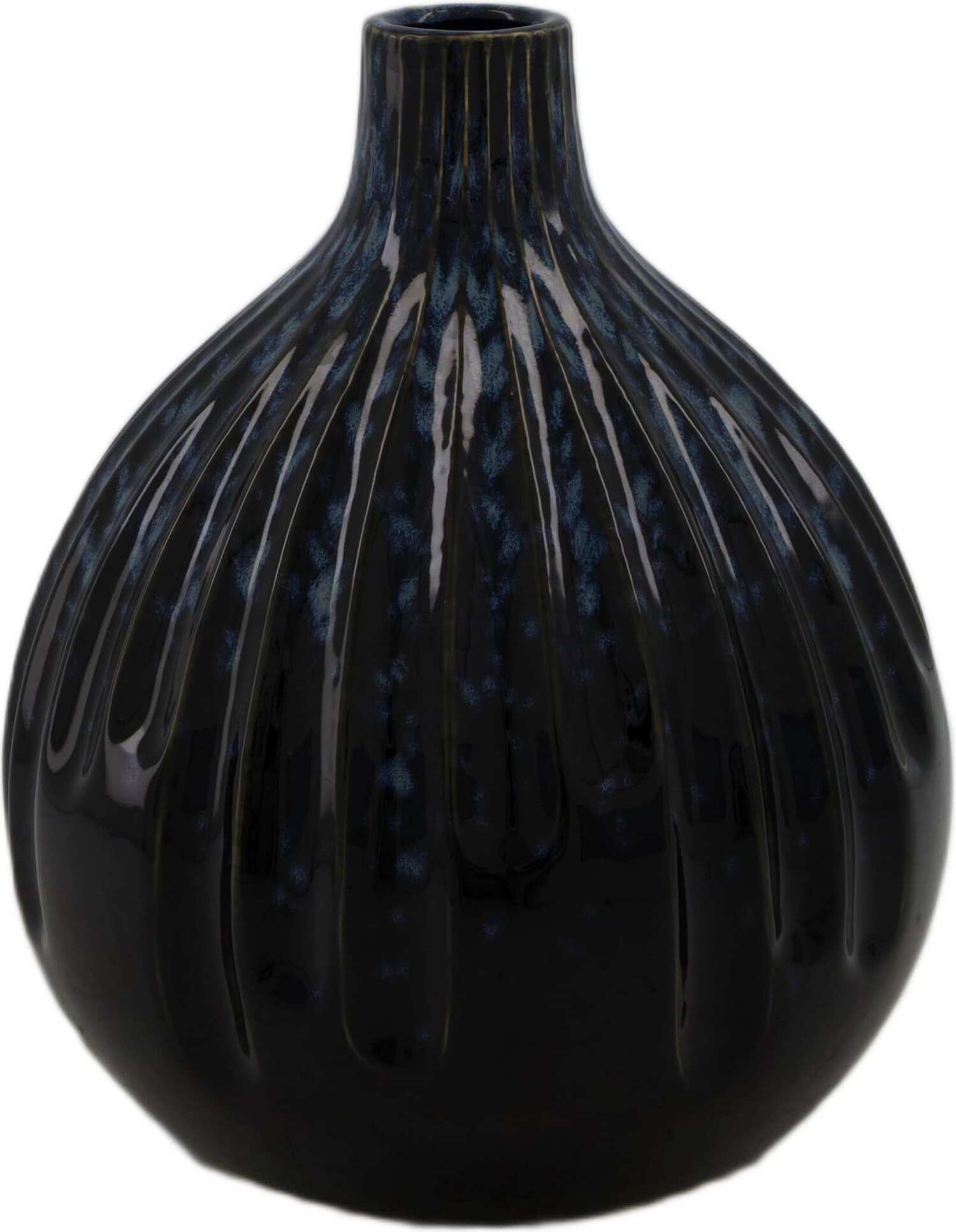 Dijk Natural Collections vaas Sam zwart / blauw D 19 x H 22,5 cm