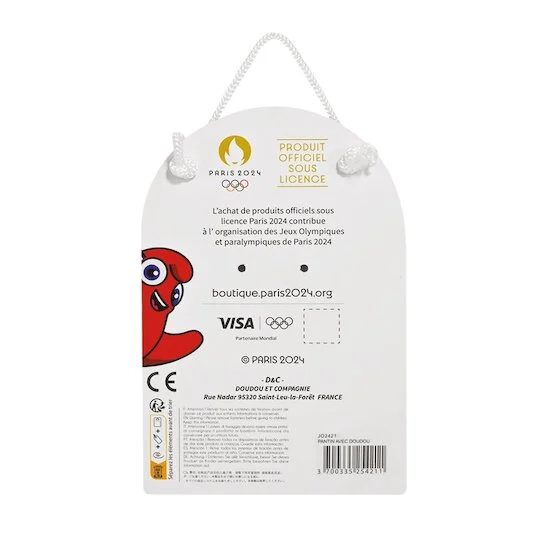 Mascotte Officielle JO 2024 Peluche avec Doudou   Rouge        de               Doudou et Compagnie