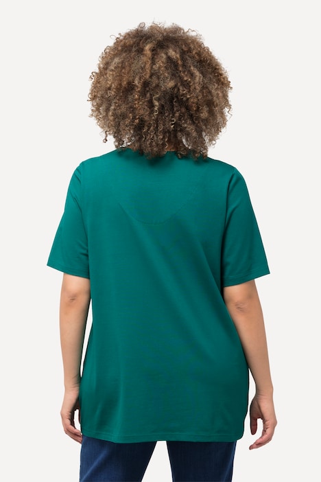 T-Shirt, A-Linie, Tunika-Ausschnitt, Halbarm