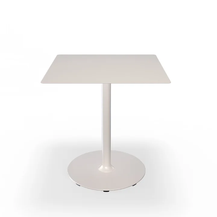 HOUE - Pico Gartentisch, 70 x 70 cm, Gestell rund, muted white