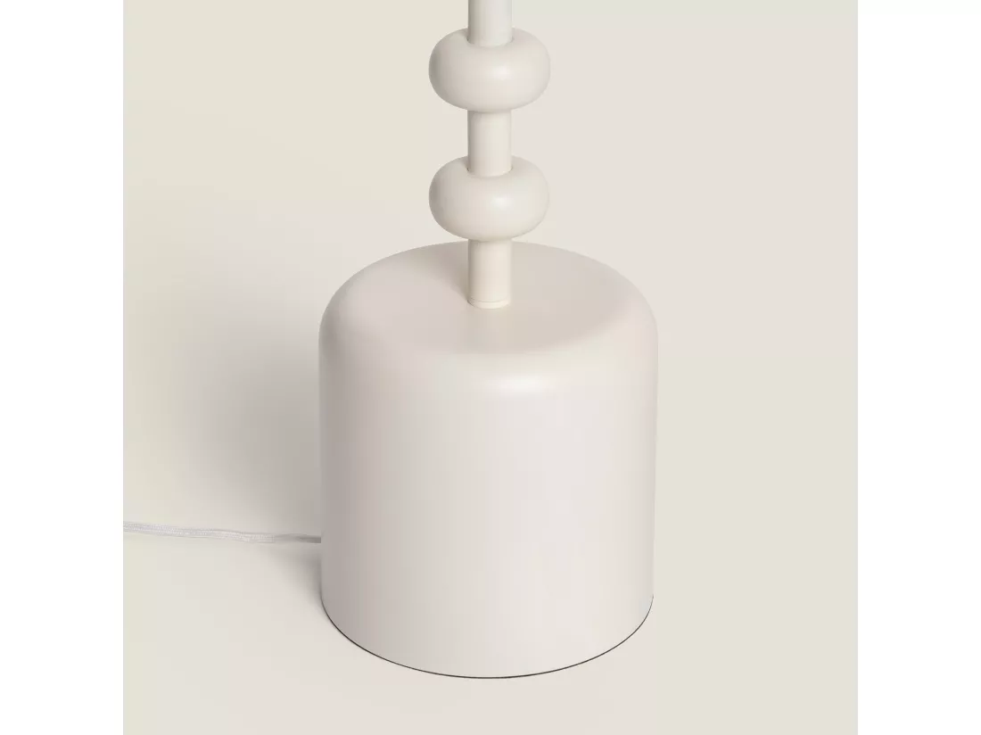 Lampadaire Métal et Lin Aimahar Blanc Gardénia