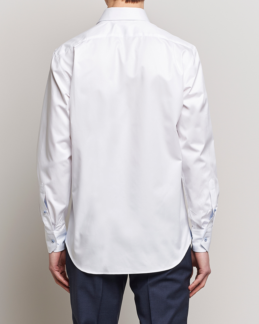 Stenströms Fitted Body Contrast Cut Away Shirt White