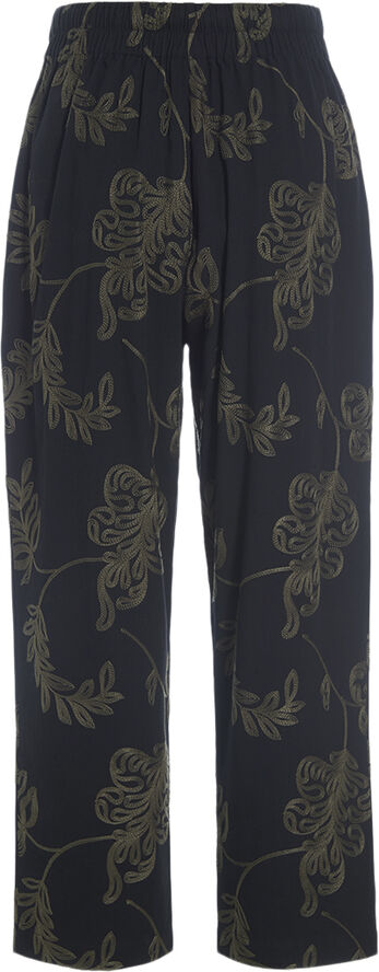 Bitte Kai Rand Embroidered leaf Black/deep forest leaf