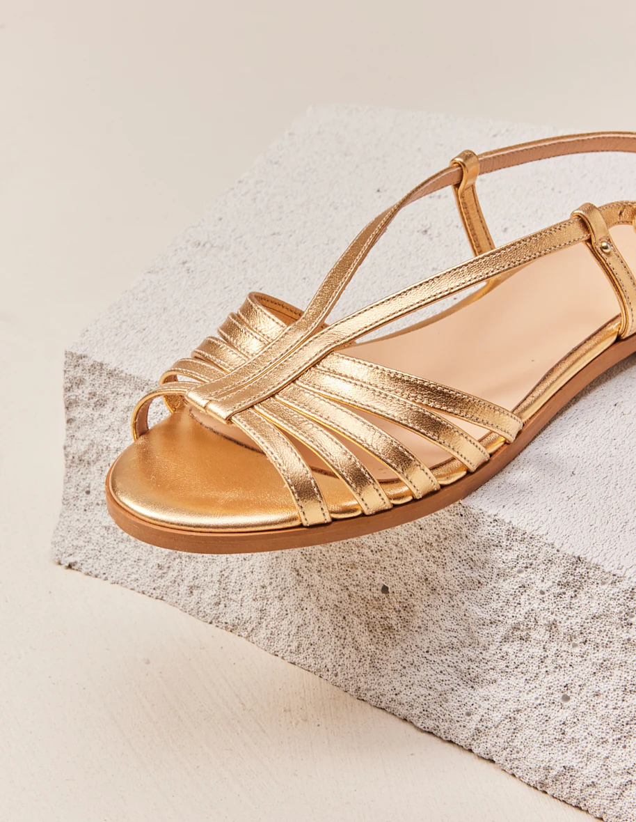 Sandales Ninon B - Cuir doré