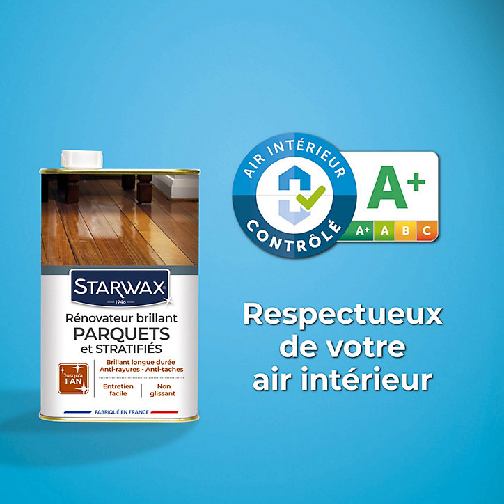 Rénovateur brillant protecteur parquets et sols stratifiés Starwax 1L