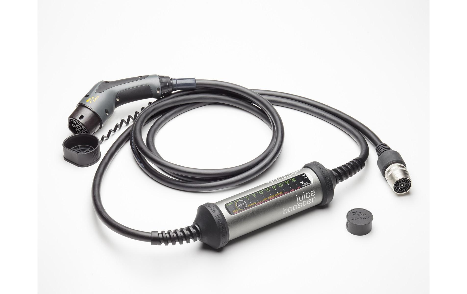 Ladekabel Juice Booster 2 (22kW) German Traveller Set<br>Das vielseitige Ladekabel für Elektroautos und Töffs mit Typ-2-Anschluss