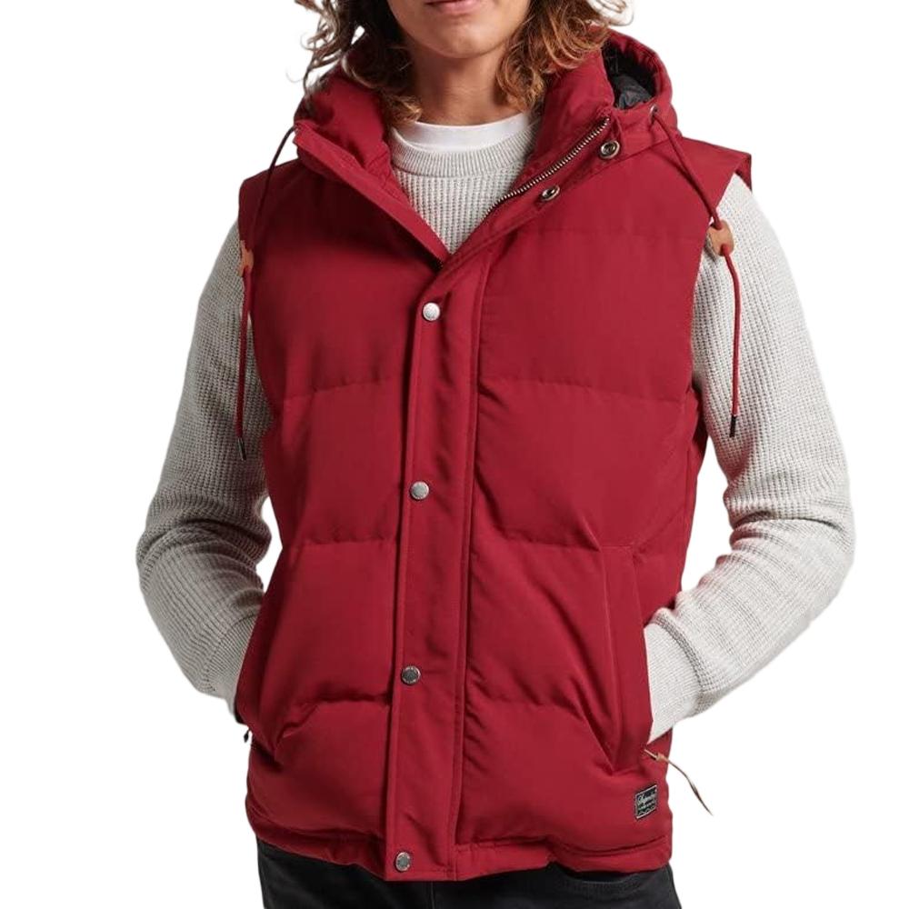 Superdry Doudoune sans manche Rouge Homme Superdry Hooded Everest