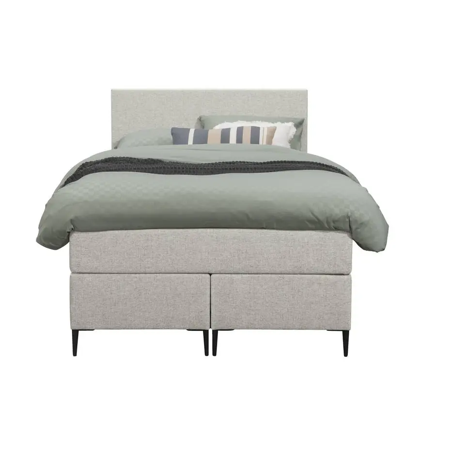 Boxspring Liv egaal - ecru - 120x200 cm - slanke poot