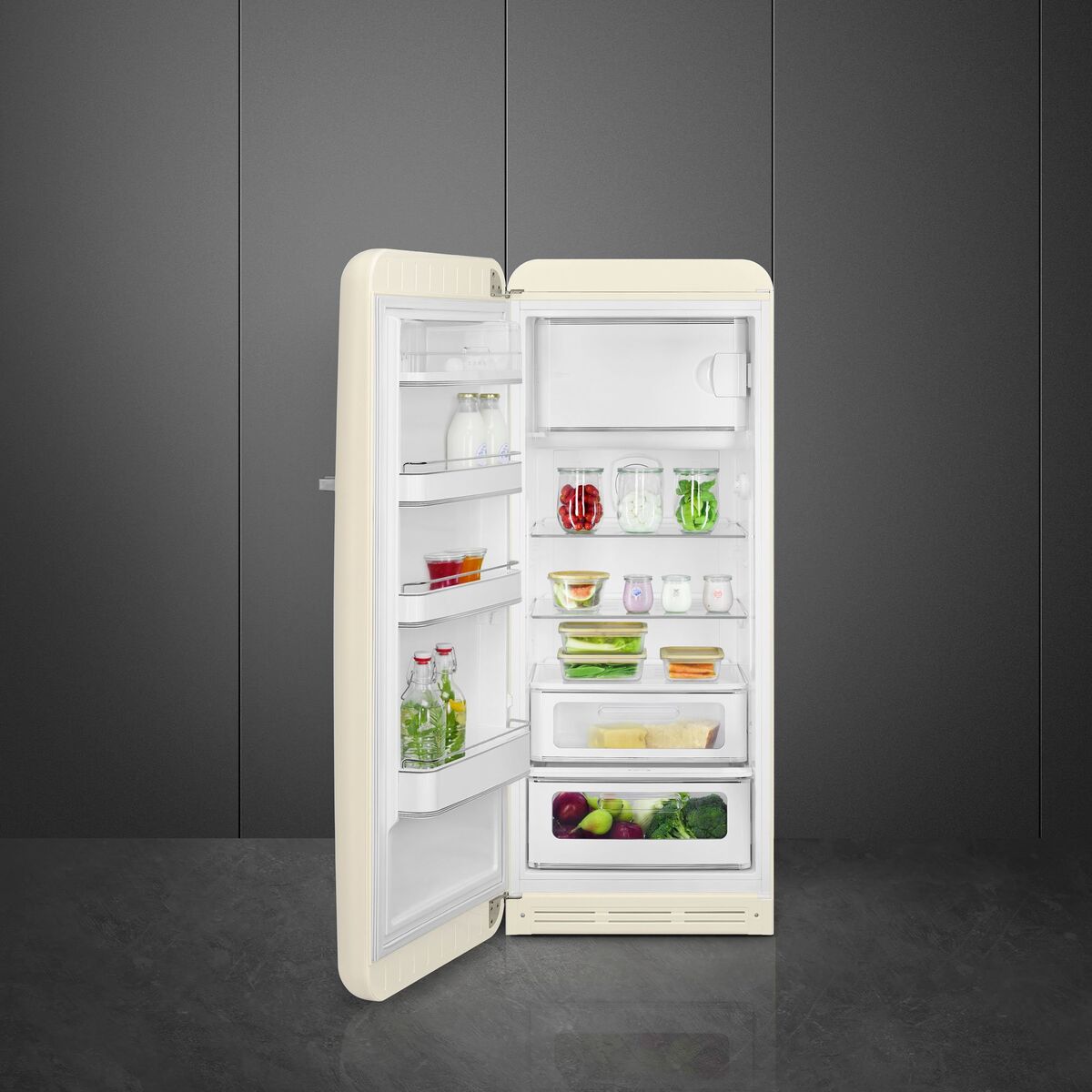 Smeg FAB28LCR6 Kjøleskap Med Fryser 153cm Venstrehengt Creme
