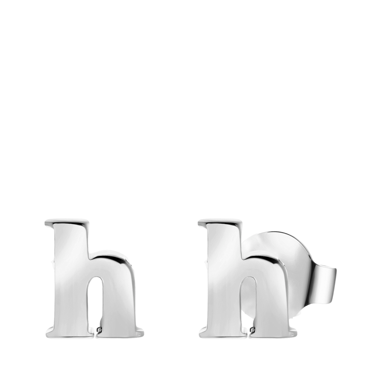 Stalen oorknoppen met hanger letter
