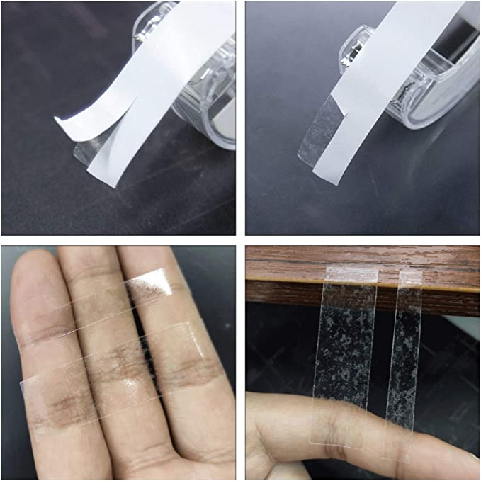 (5m) Selbstklebendes Fashion Tape Doppelseitiges Körper Klebeband inkl. Spender - Transparent