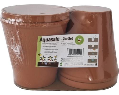 AquaSafe waterdispenser 13,9 cm terracotta, set van 2