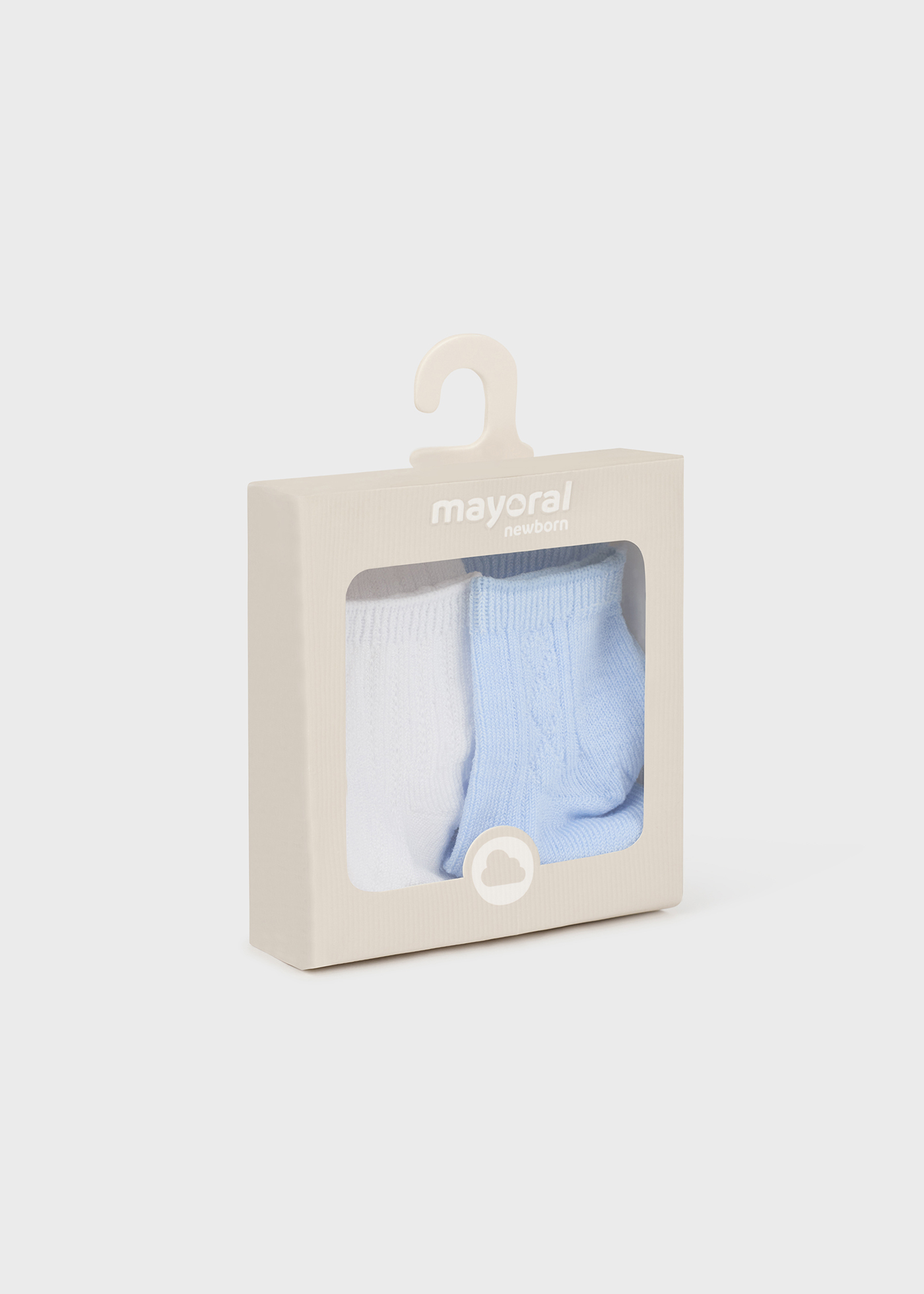 Pacote com 2 pares de meias de algodão para recém-nascidos