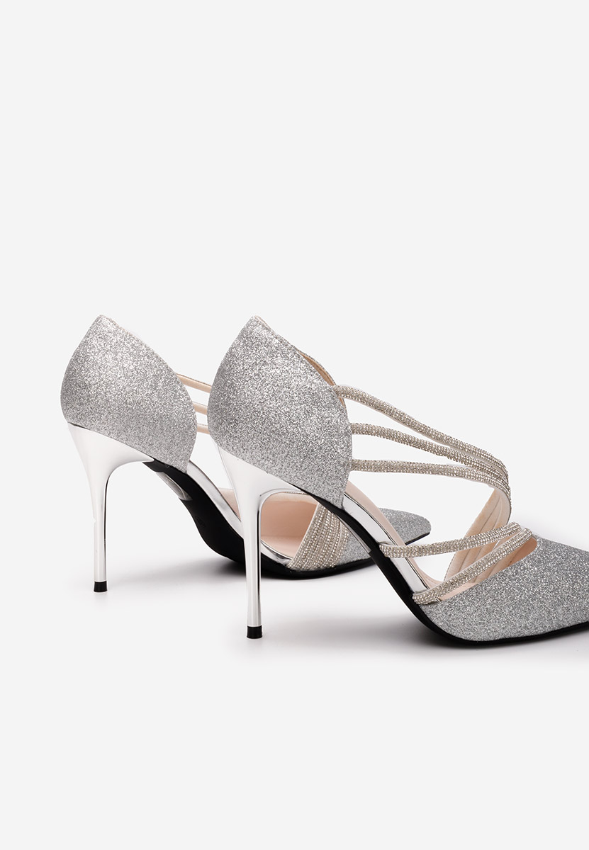 Chaussures à talon fin argent Gassie