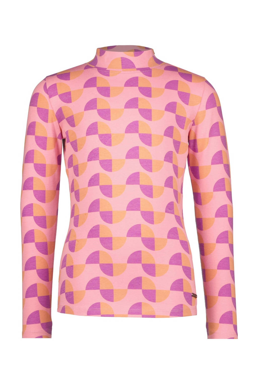 Raizzed top Marita met all over print lichtroze/paars/oranje