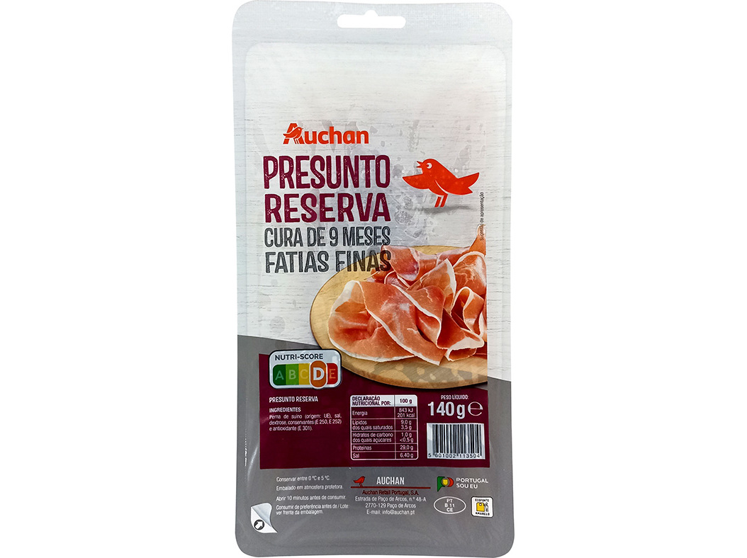 PRESUNTO RESERVA AUCHAN 9 MESES DE CURA FATIAS FINAS 140G