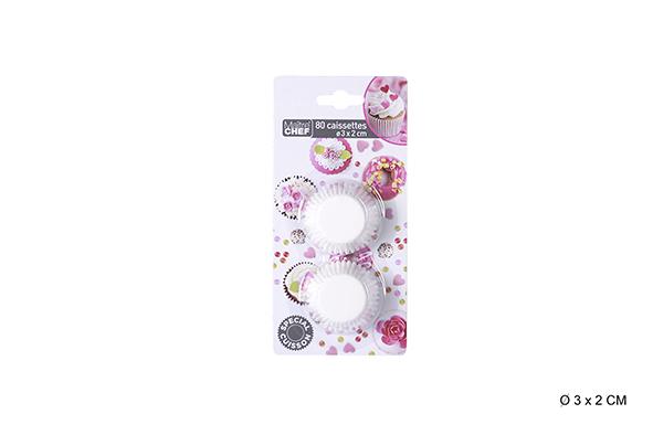 CAISSETTE BLANC D.3X2CM X80PCS